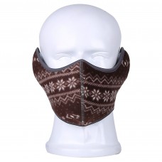 Fleece Half Face Mask Pattern Brown